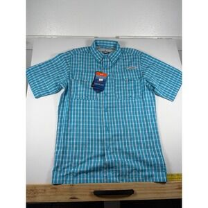 New HABIT MENS Short SLEEVE Crayfish Creek RIVER Vented Outdoor SHIRT Blue S